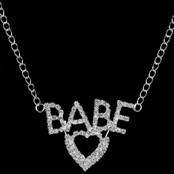 BABE Y2K 2000s Rhinestone Silver Heart Waist Belly Chain Belt Festival Concert - Picture 2 of 11